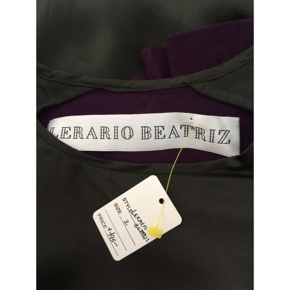 NWT Size 2 Silk Beaded Color Block Mini Dress - Picture 4 of 4